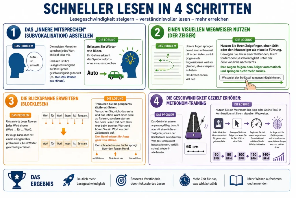 Schnelllesen lernen - Speed-Reading lernen - Funktionsweise