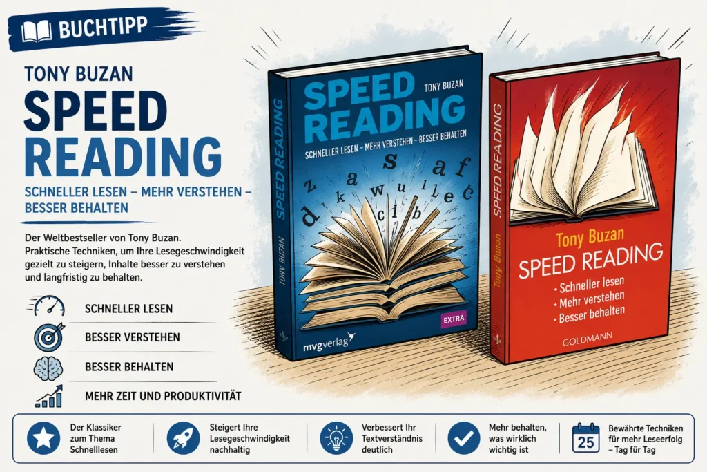 Speed Reading lernen Buch - Schnelllesen lernen Buch - Tony Buzan Speed Reading