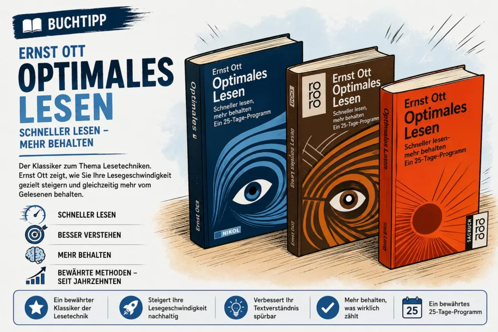 Speed-Reading lernern Buch - Schnelllesen lernen Buch - Ernst Ott - optimales Lesen